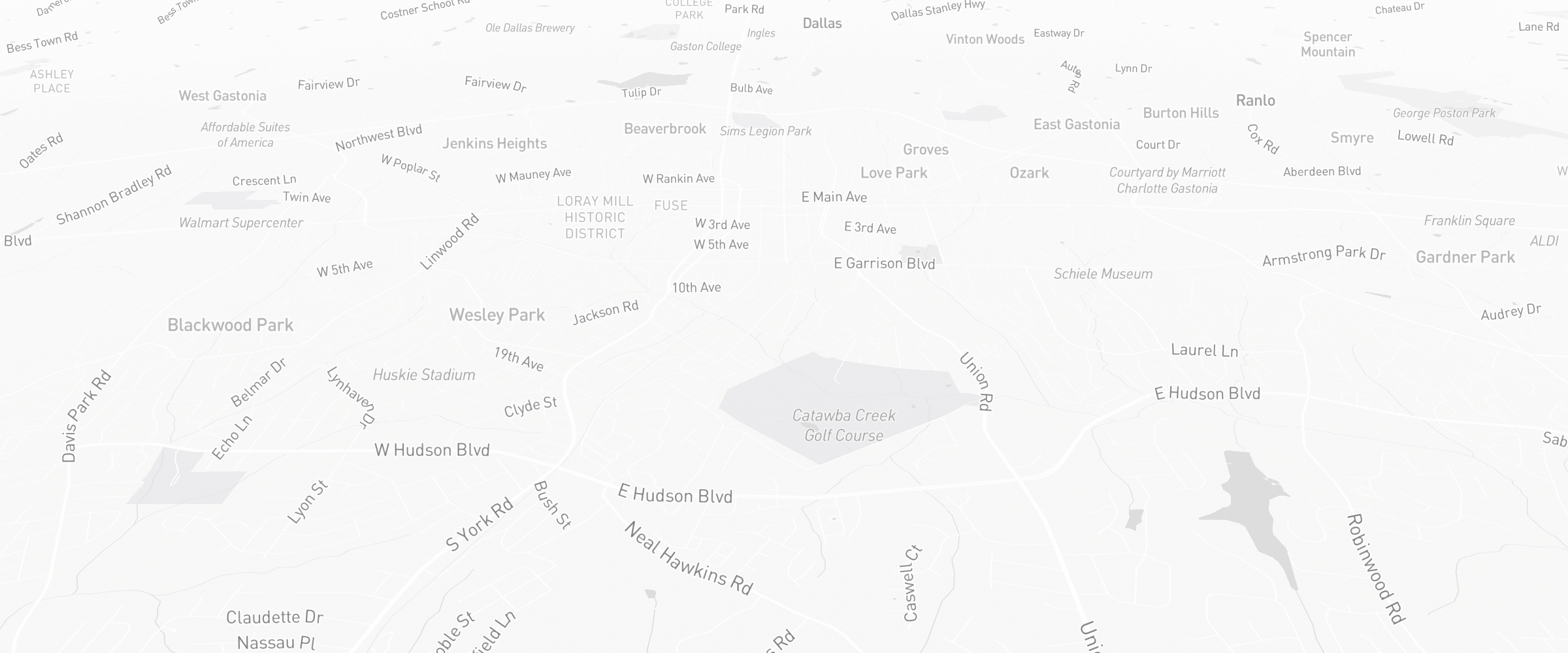 Neighborhood map of Gastonia, NC — the area served by Life Insurance Agents of Gastonia Group